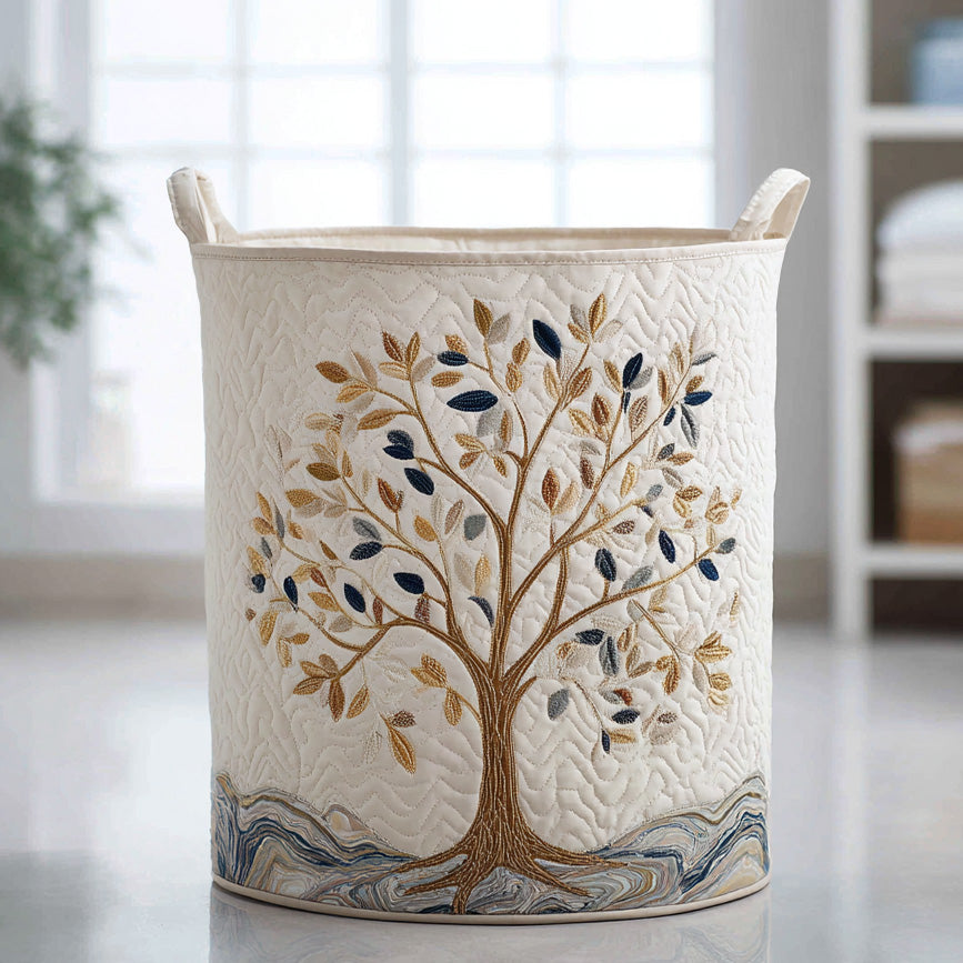 Vital Bloom™ — Coș de rufe matlasat elegant cu imprimeu floral