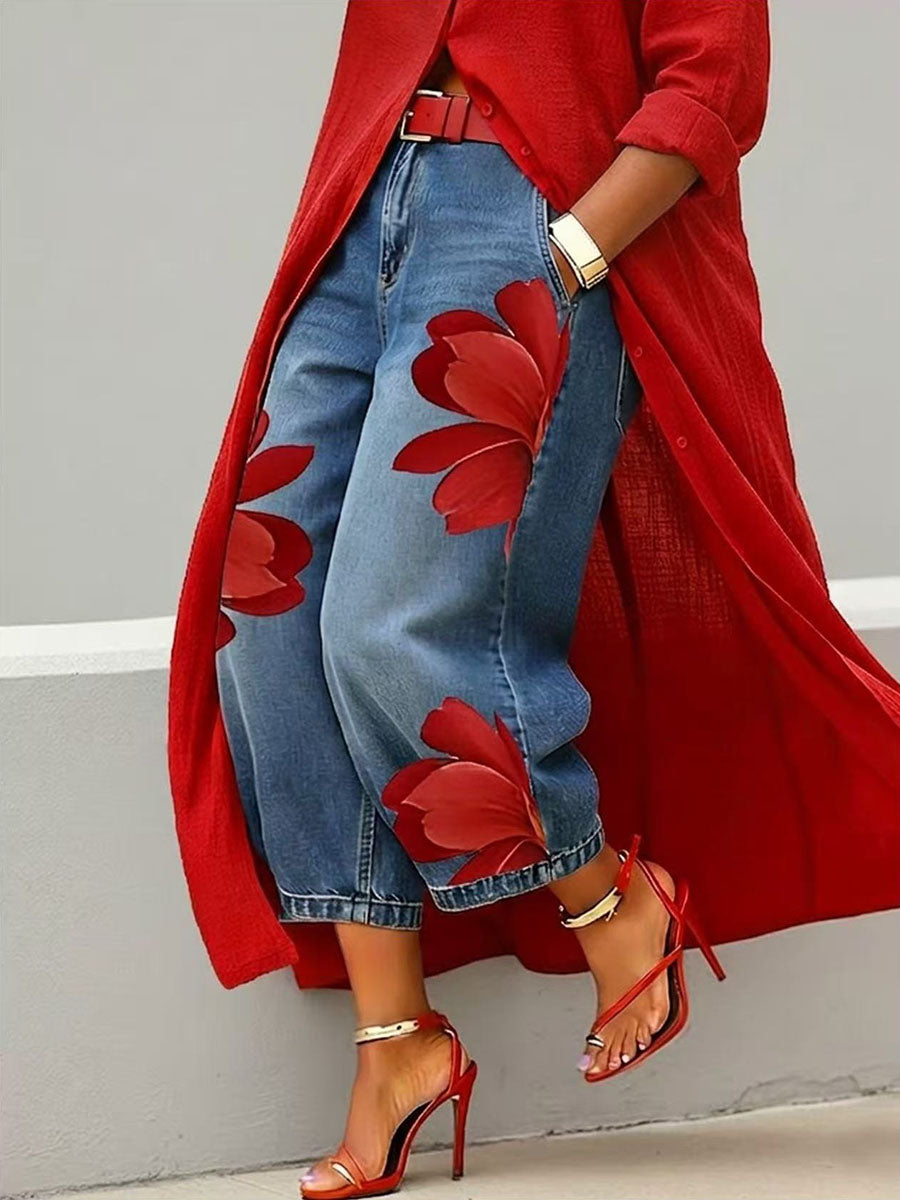 Sophia - Pantaloni eleganți florali