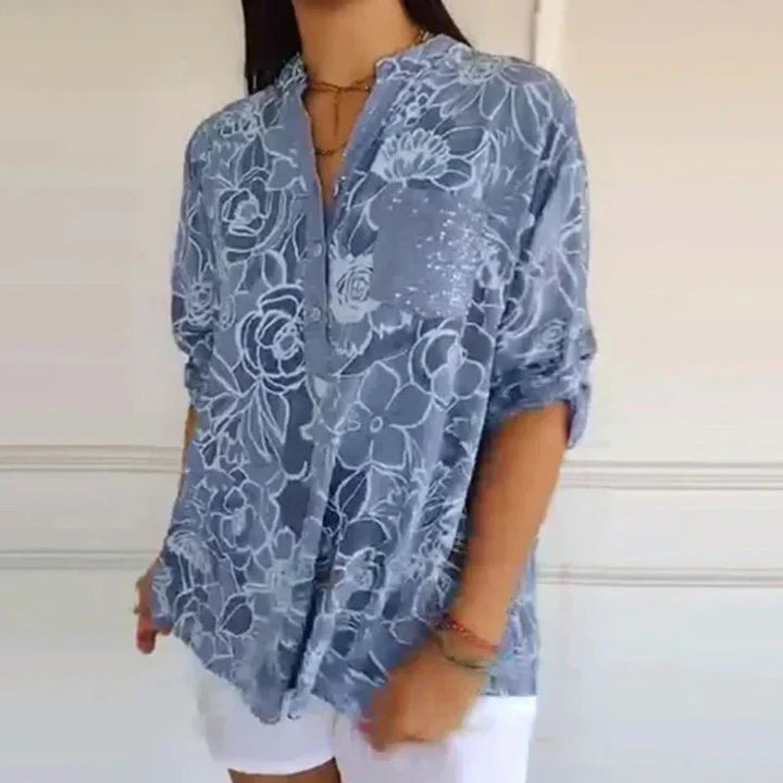 Coralie™ — Bluză elegantă cu imprimeu rafinat