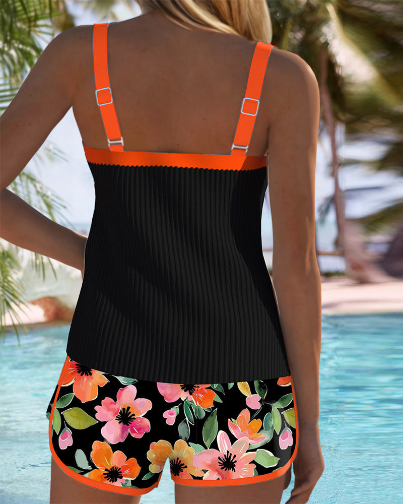 Maren | Tankini Set with Floral Design