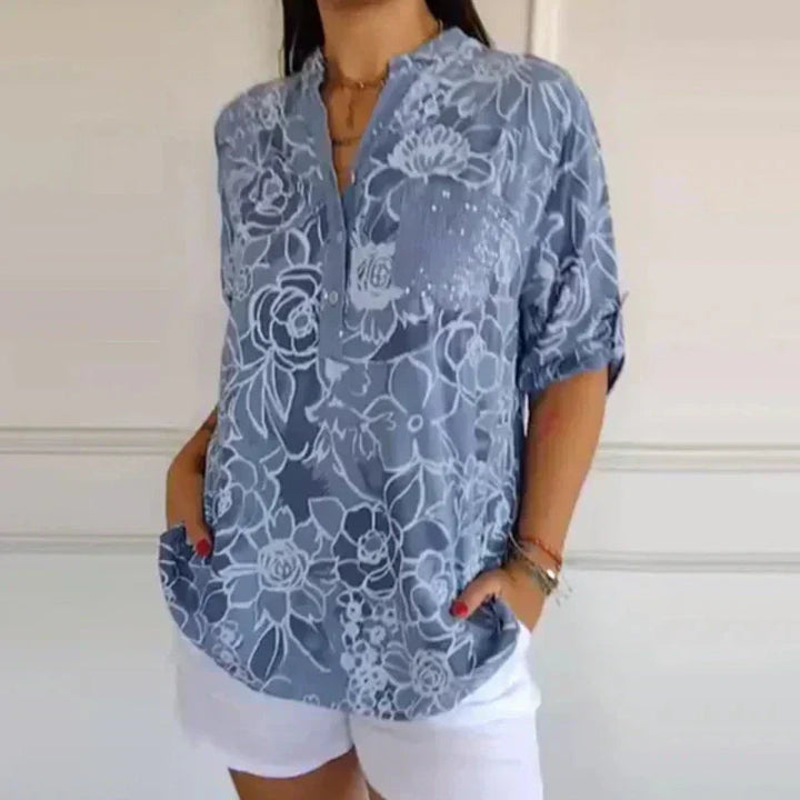 Coralie™ — Bluză elegantă cu imprimeu rafinat