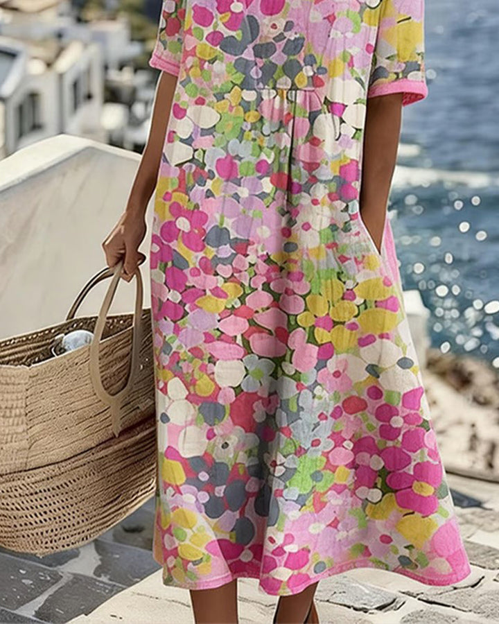 Elena™ — Rochie midi florală elegantă de vară