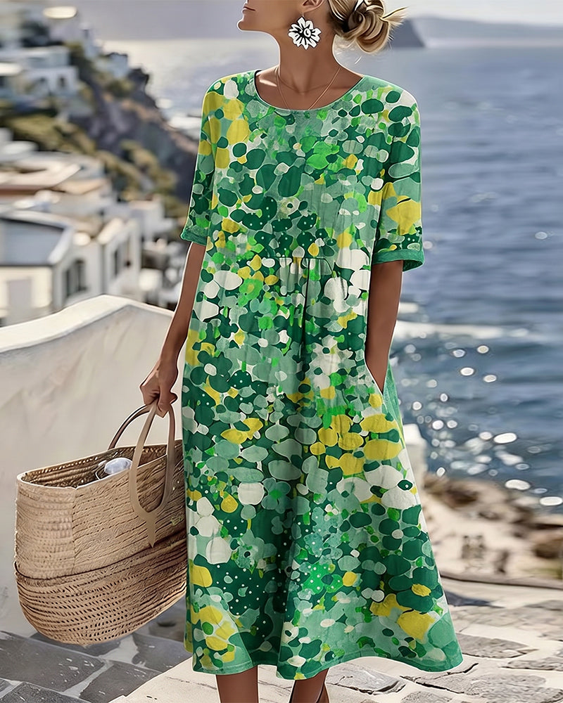 Elena™ — Rochie midi florală elegantă de vară