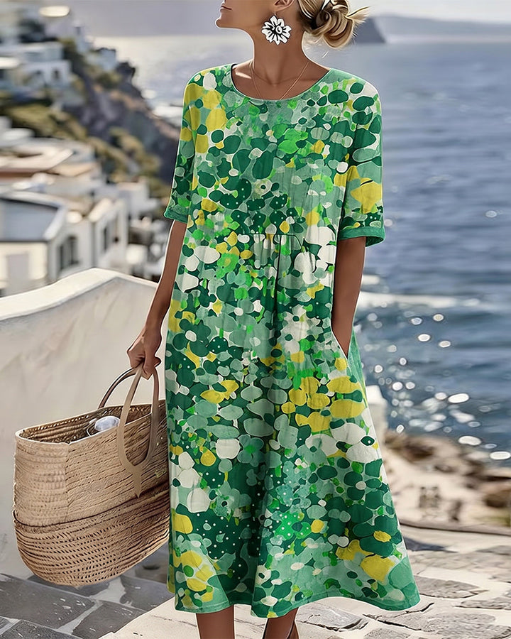 Elena™ — Rochie midi florală elegantă de vară