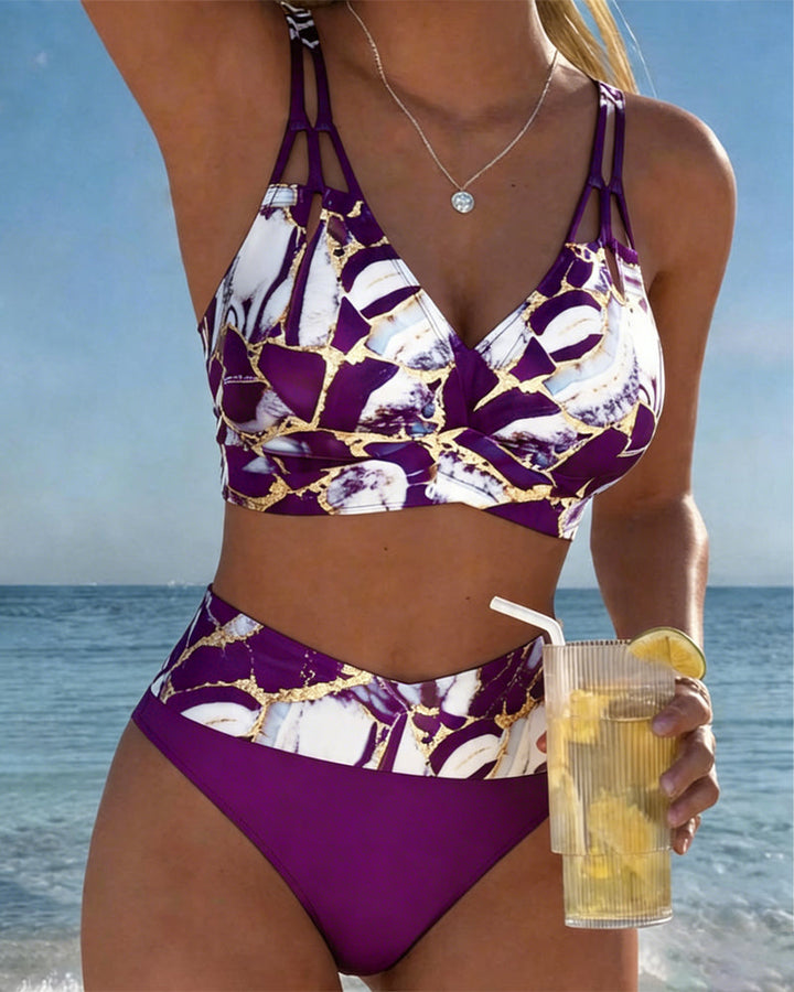 Luna™ — Bikini cu Bretele Creative și Decolteu