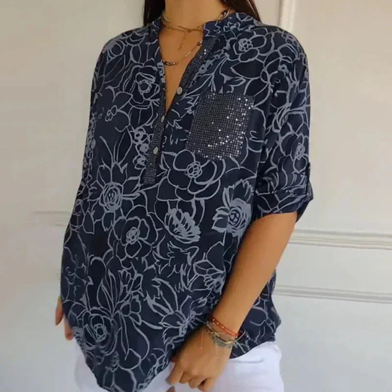Coralie™ — Bluză elegantă cu imprimeu rafinat