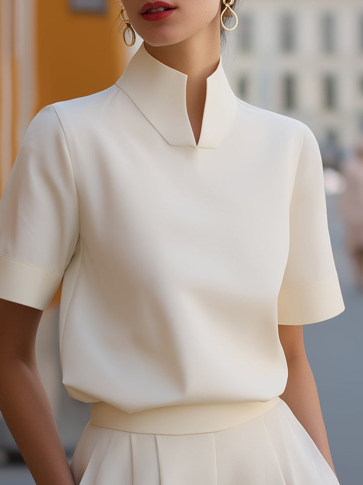 Aroha™ — Cămașă elegantă cu guler modern și mâneci scurte