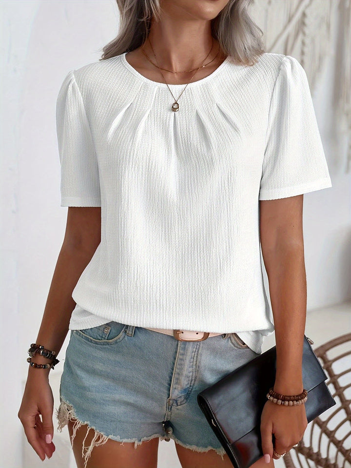 Noémie™ — Tricou elegant cu textură subtilă