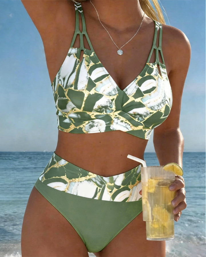 Luna™ — Bikini cu Bretele Creative și Decolteu