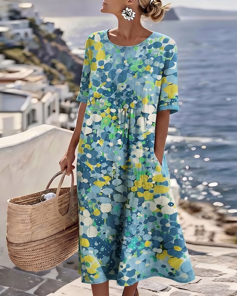 Elena™ — Rochie midi florală elegantă de vară