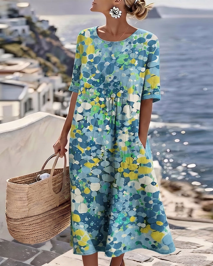 Elena™ — Rochie midi florală elegantă de vară
