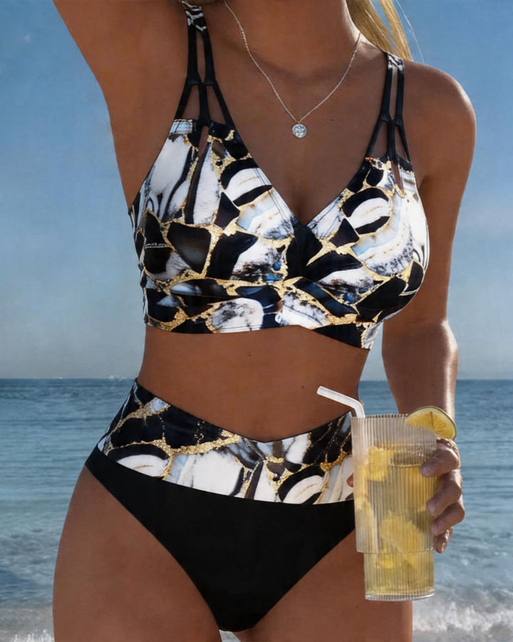 Luna™ — Bikini cu Bretele Creative și Decolteu