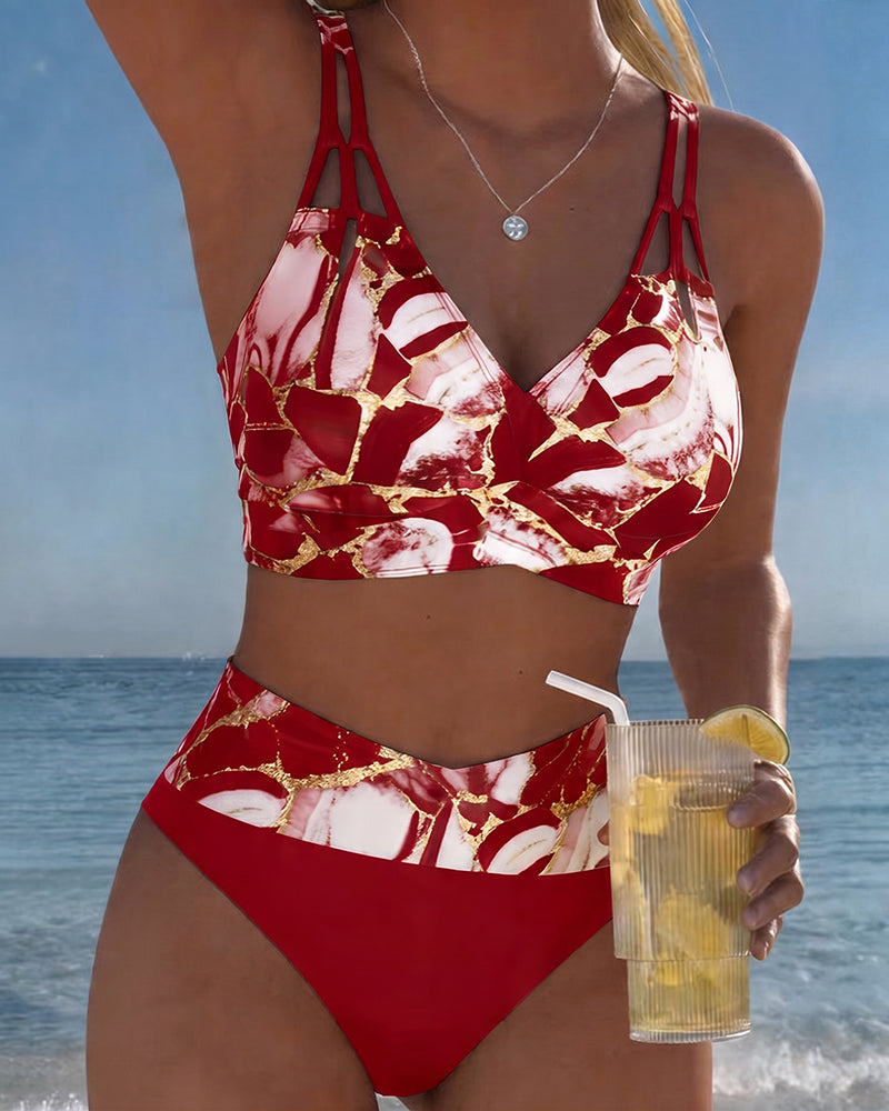 Luna™ — Bikini cu Bretele Creative și Decolteu