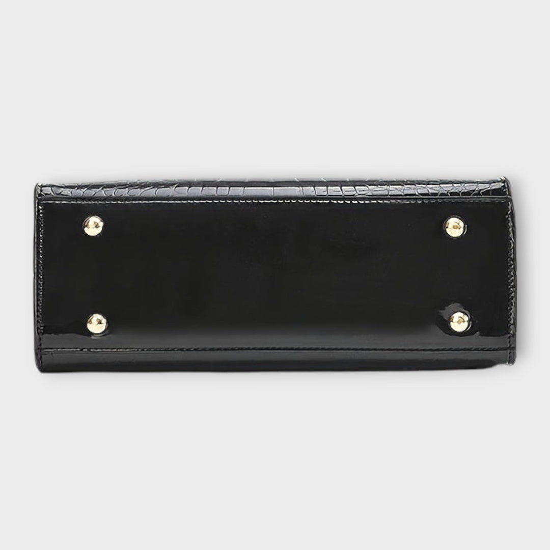 Zoey - Glossy Crocodile Pattern Handbag