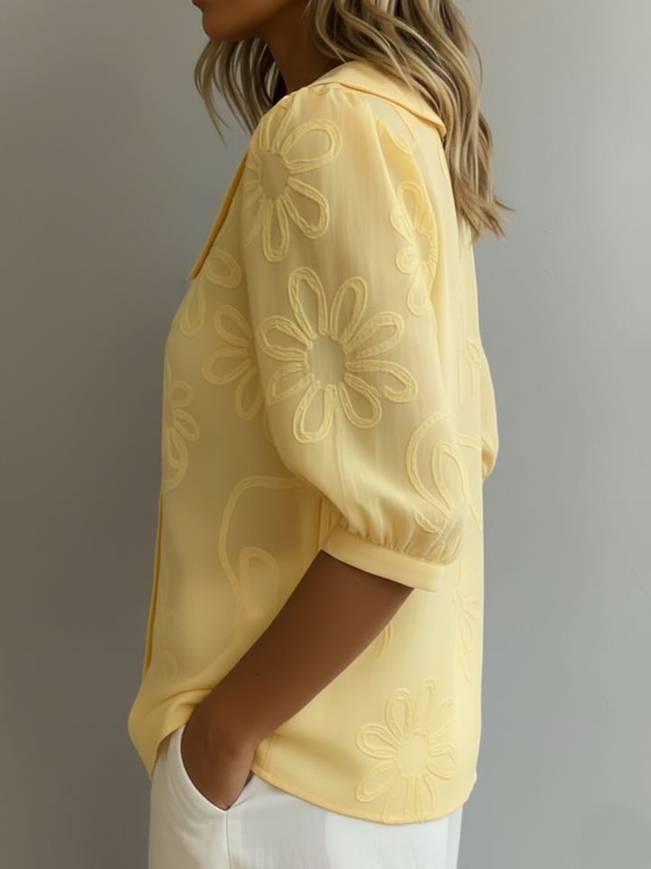 Aurélie™ — Bluză ușoară florală, eleganță naturală