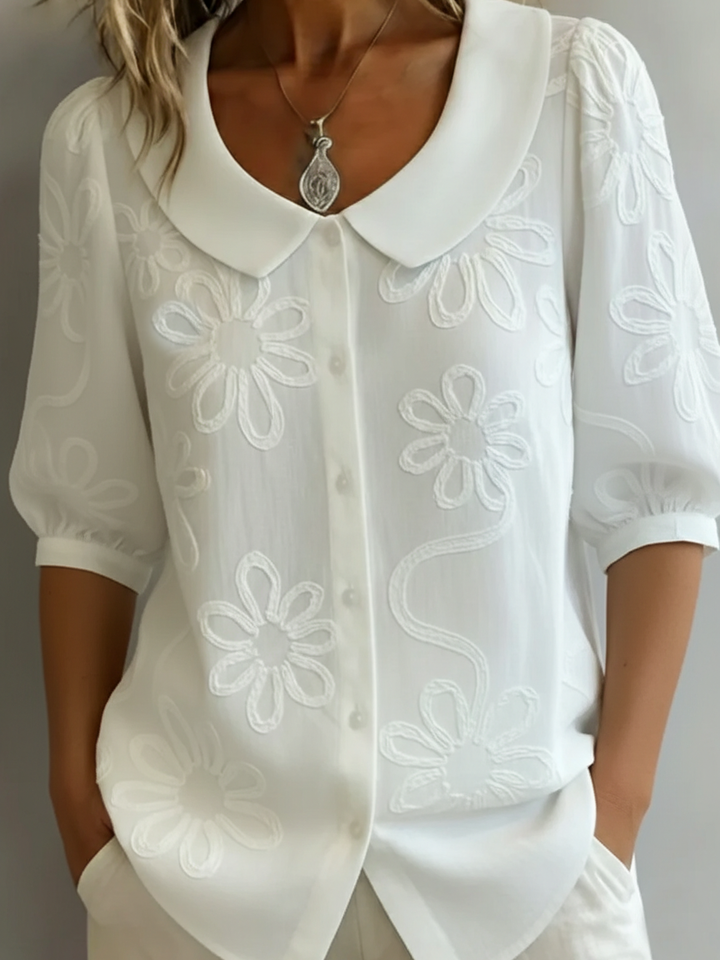 Aurélie™ — Bluză ușoară florală, eleganță naturală