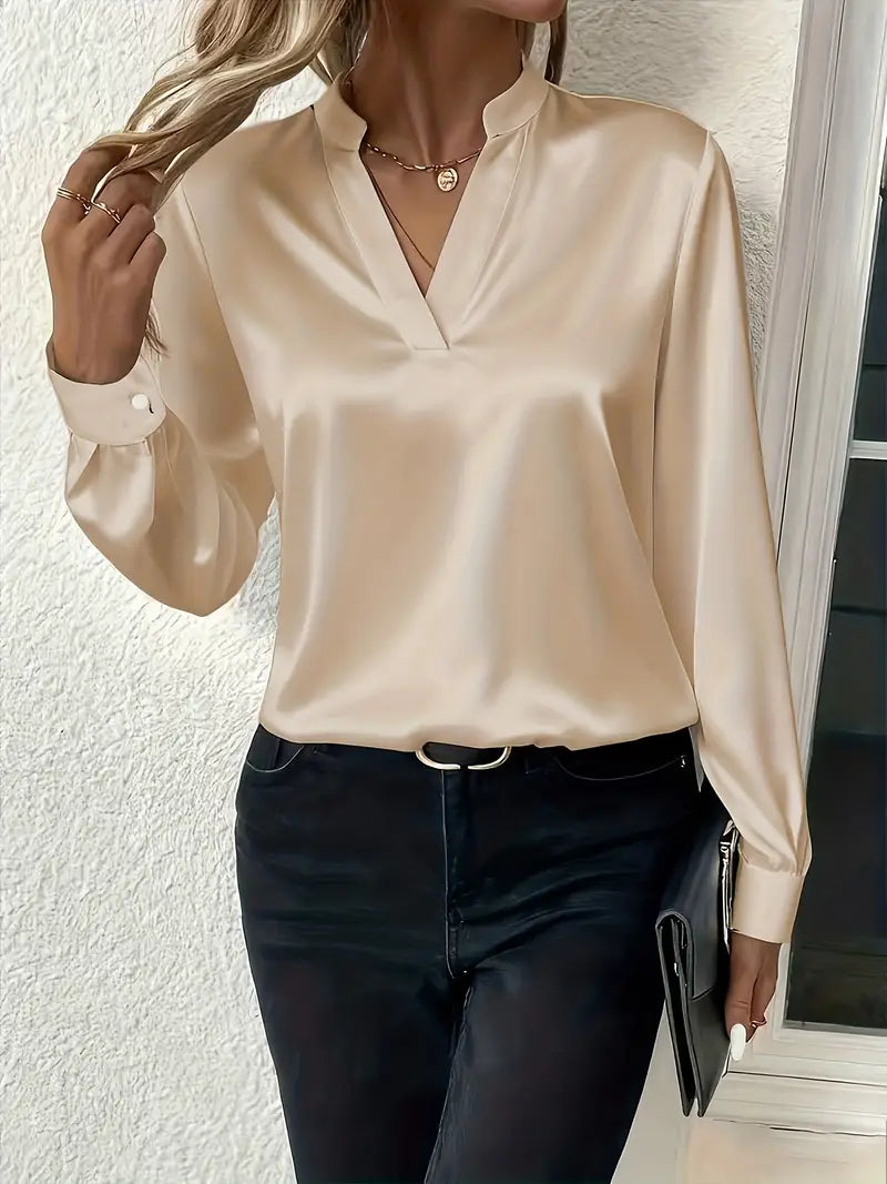 Claudine™ – Bluză satinată elegantă, atemporală și rafinată