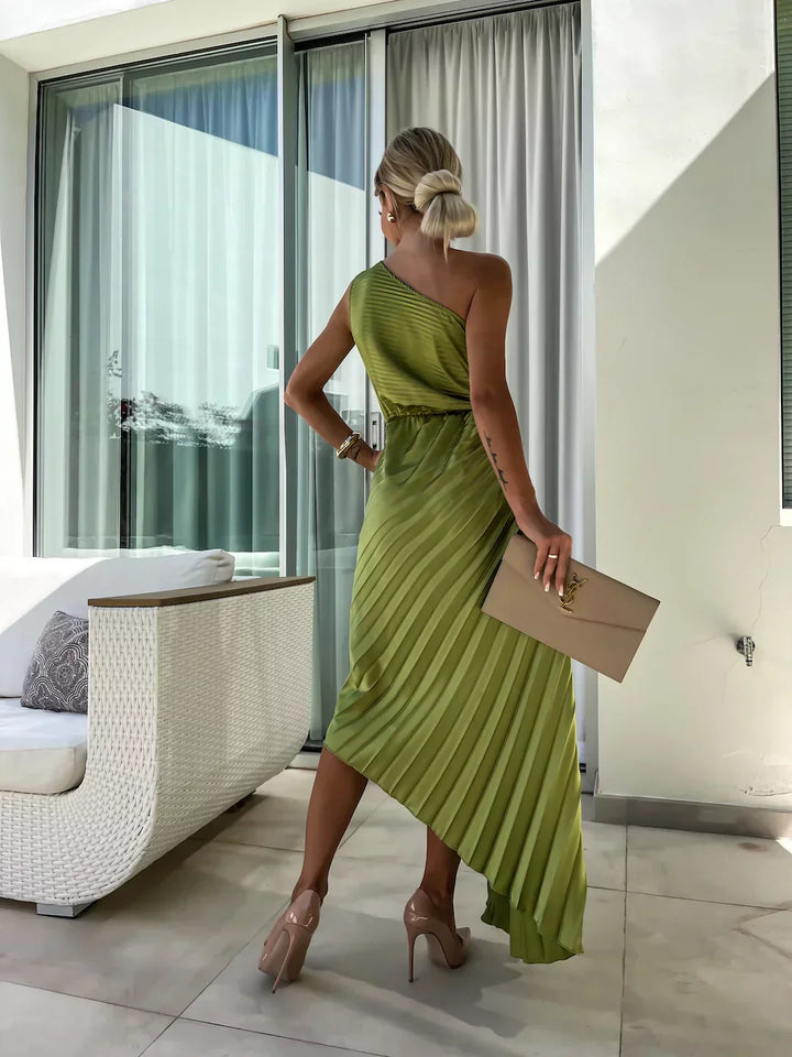 Eya™ | Rochie maxi elegantă florală, pe un umăr
