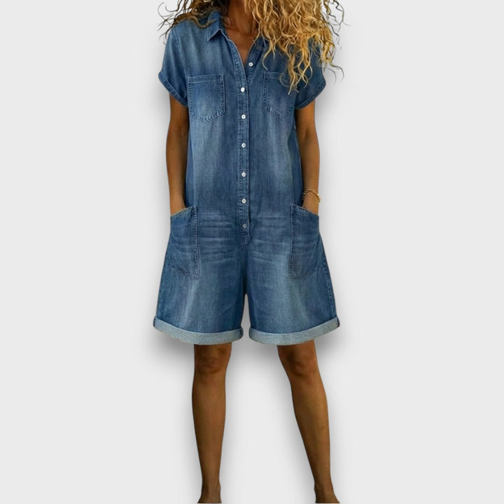 Lori | Salopetă-fustă din denim
