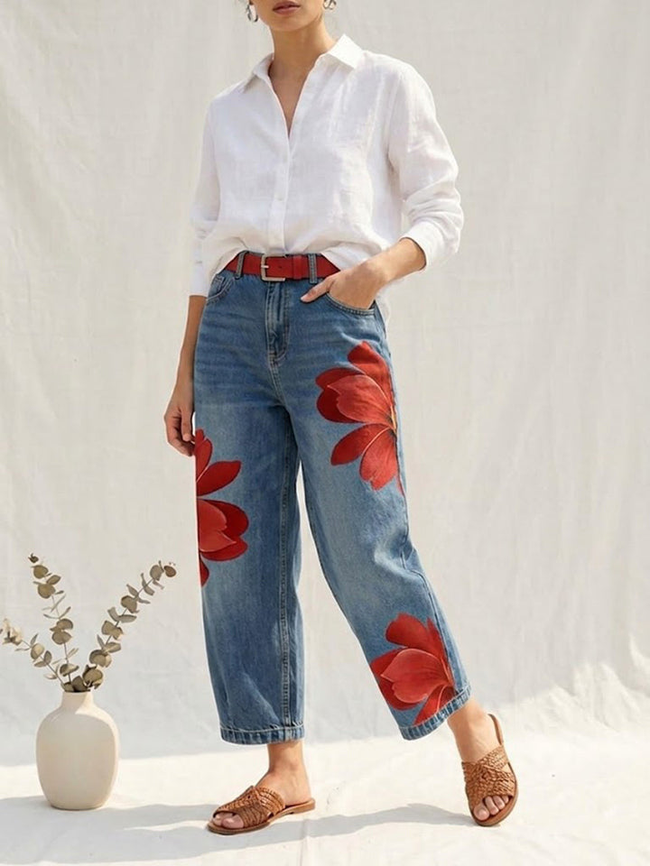 Sophia - Pantaloni eleganți florali