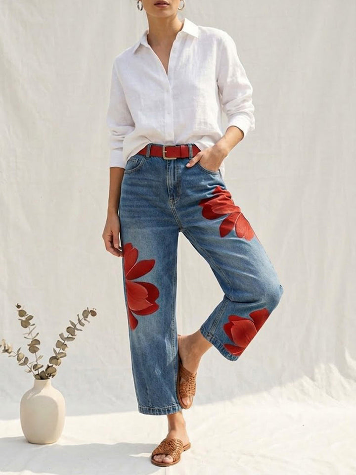 Sophia - Pantaloni eleganți florali