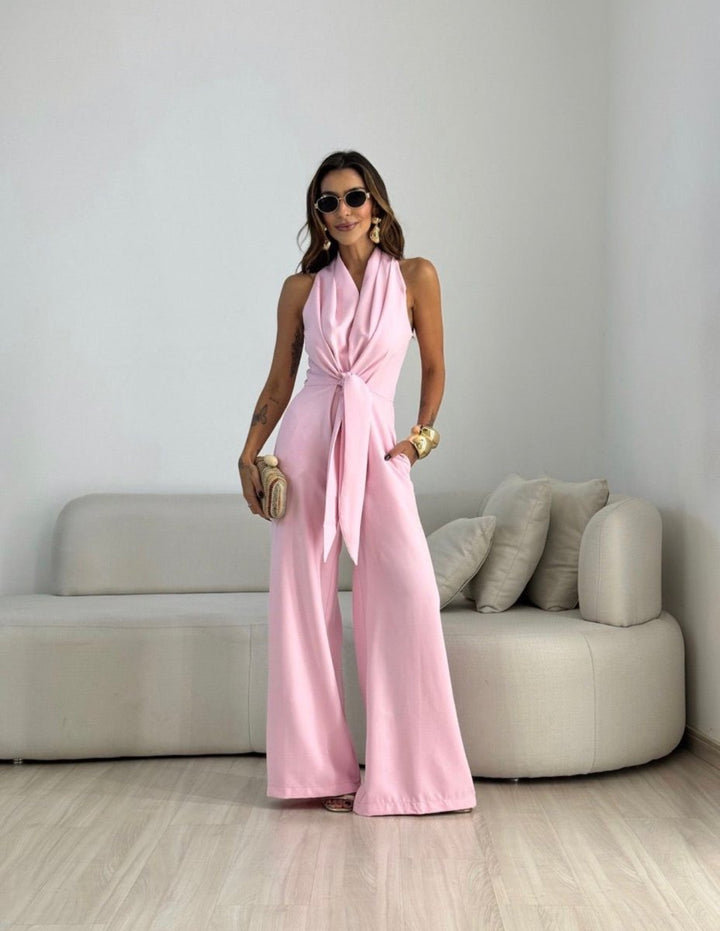 Roxana™ — Set elegant cu alătură la gât și pantaloni largi