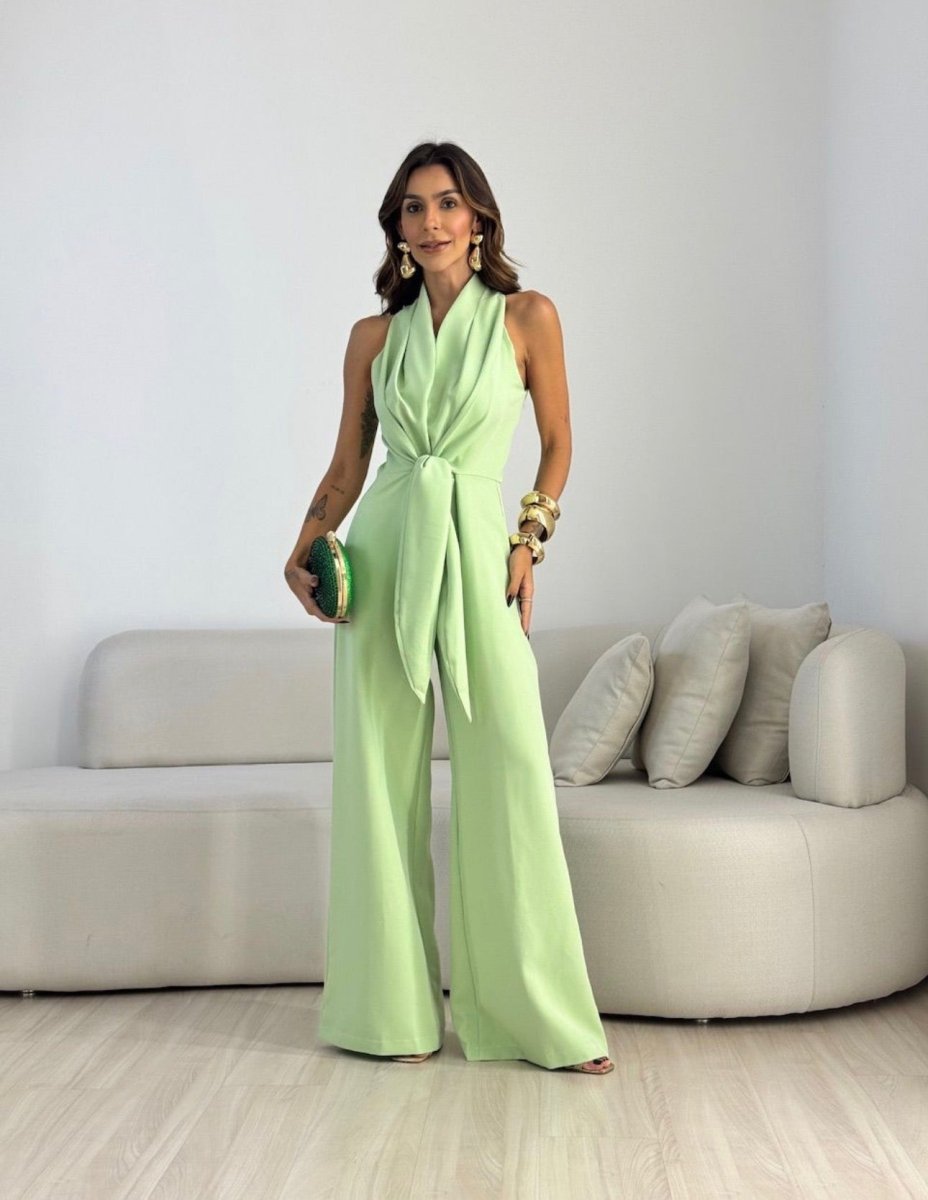 Roxana™ — Set elegant cu alătură la gât și pantaloni largi