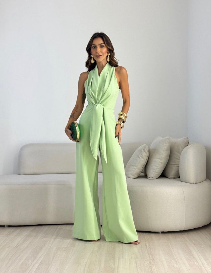Roxana™ — Set elegant cu alătură la gât și pantaloni largi