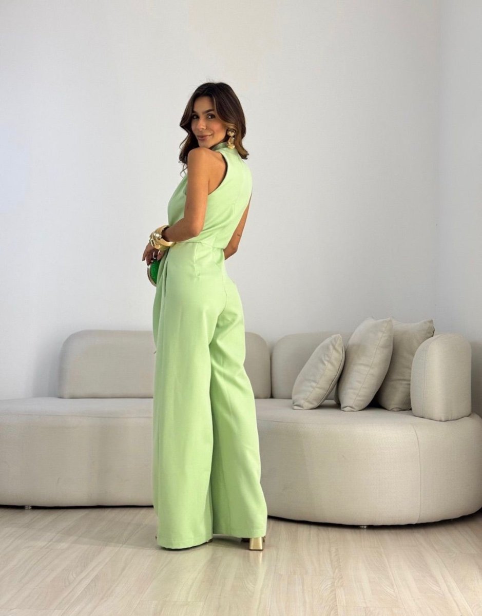 Roxana™ — Set elegant cu alătură la gât și pantaloni largi