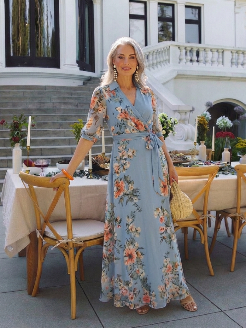 Elowen | Rochie maxi cu imprimeu floral