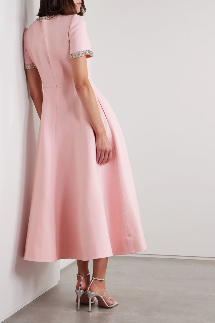 Aria™ | Rochie midi cu fundă și cristale